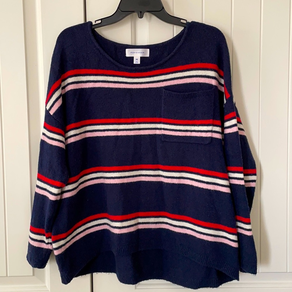 POPSUGAR Tri-color Sweater